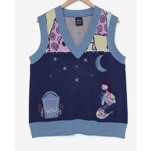 NEW Disney The Nightmare Before Christmas‎ Sally Icons Sweater Vest Unisex Large